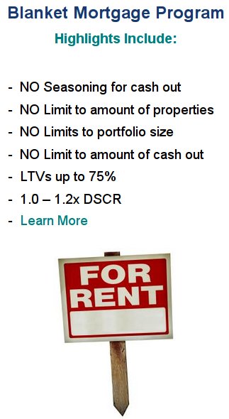 Blanket mortgage program for rental property investors